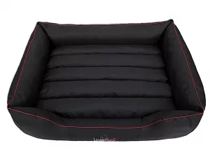 Pelíšek COMFORT černý s červeným lemem Oxford – Hobby Dog Pelíšek COMFORT černý s červeným lemem Oxford - pohled shora
