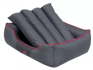 Pelíšek COMFORT šedý s červeným lemem Oxford – Hobby Dog Pelíšek COMFORT šedý s červeným lemem Oxford – oddělitelná poduška