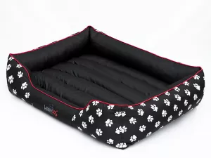 Pelíšek PRESTIGE černý vzor tlapky Cordura – Hobby Dog Pelíšek PRESTIGE černý vzor tlapky Cordura