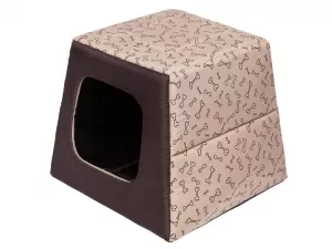 Pelíšek PYRAMIDA béžový / kost – Hobby Dog Pelíšek (boudička) PYRAMIDA béžový / kost