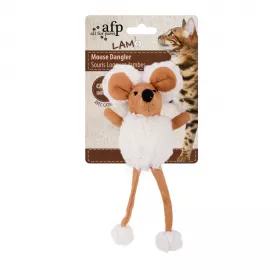 AFP Lambswool Mouse Danger 16 cm – šustící hračka pro psy bílá