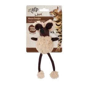 AFP Lambswool Mouse Danger 16 cm – šustící hračka pro psy béžovo-hnědá