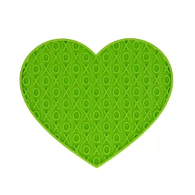Eat Slow Live Longer Lovely Heart lízací podložka pro psa zelená pohled shora