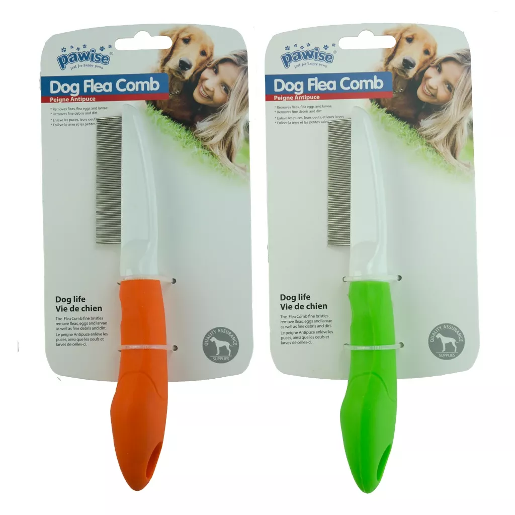 Pawise Dog Flea Comb hřeben na nečistoty a blechy obě barvy