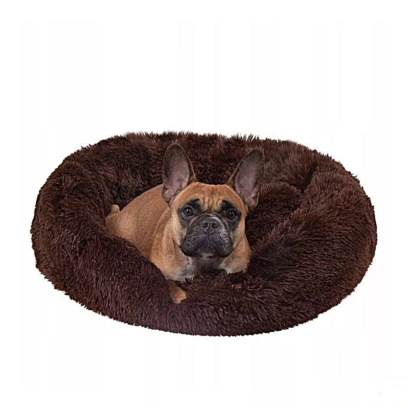Pelíšek PUFFY DONUT tmavě hnědý z eshopu FajnPes.cz + pes